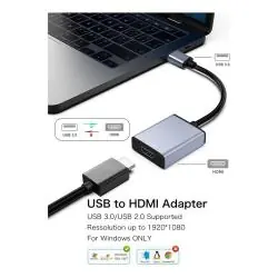 Adaptador de Video y Conversor,Adaptador Conversor de Video Convertidor USB 3.0 a HDMI HDTV