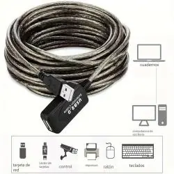 Adaptadores y Cables,Cable Alargador USB Activo Extension de 20 metros Macho Hembra