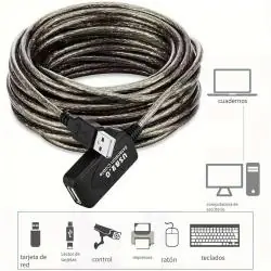 Adaptadores y Cables,Cable Alargador USB Activo Extension de 10 metros Macho Hembra