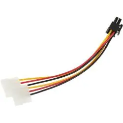 Adaptadores y Cables,Adaptador Poder 6 Pin a 2 Molex Tarjeta Video Corriente PCI IDE
