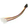 Adaptadores y Cables,Adaptador Poder 6 Pin a 2 Molex Tarjeta Video Corriente PCI IDE
