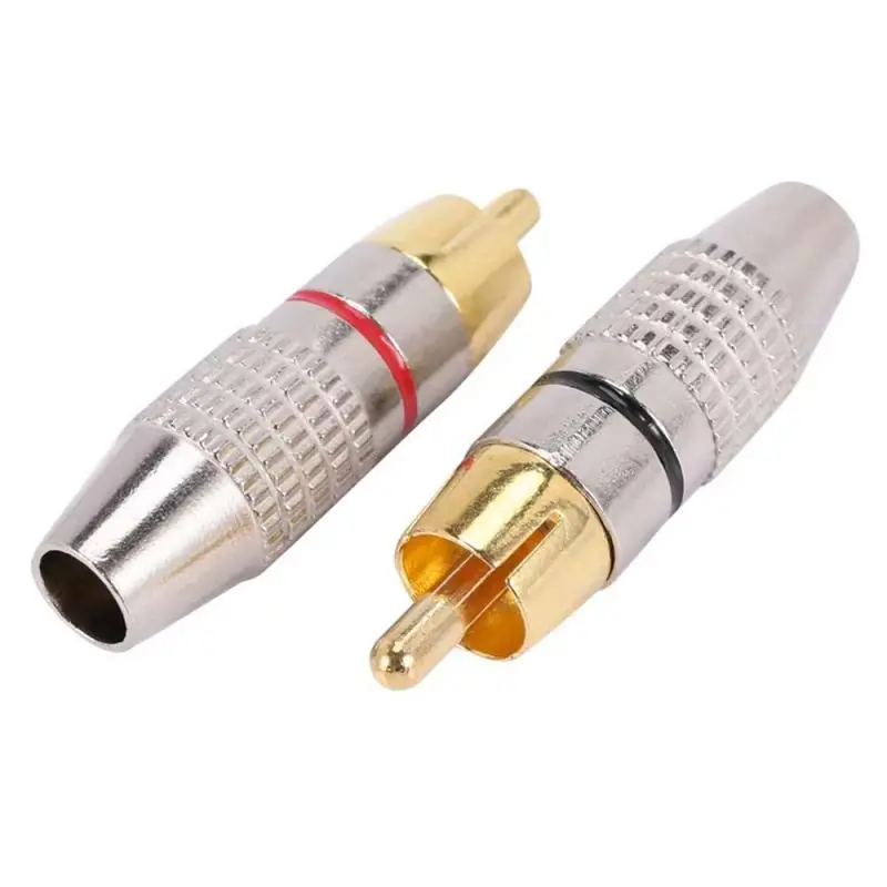 Adaptadores de Audio,Adaptador Conector De Audio Rca Plug Av Metal Sin Soldadura