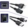 Adaptadores y Cables,Set Cable de Poder Tipo Pc C13 y Usb Impresora Para Hp Canon Epson Brother - 3 Patas