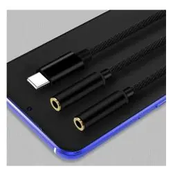 Adaptador Splitter Tipo C Auxiliar Microfono Notebook Celular