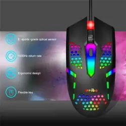 Mouse Gamer,Mouse Gamer Usb Optico Alambrico Retro Iluminado PC Notebook M-37