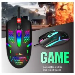Mouse Gamer,Mouse Gamer Usb Optico Alambrico Retro Iluminado PC Notebook M-37