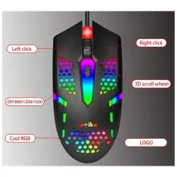 Mouse Gamer,Mouse Gamer Usb Optico Alambrico Retro Iluminado PC Notebook M-37